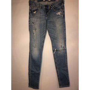 Hollister light wash faded distressed jeans